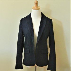 Abercrombie and Fitch Navy Tweed One Button Blazer
